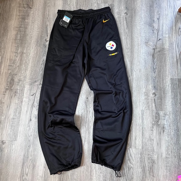 NWT Nike NFL On-Field Pittsburgh Steelers Black Dri-Fit Sweatpants Mens Medium - Picture 1 of 9